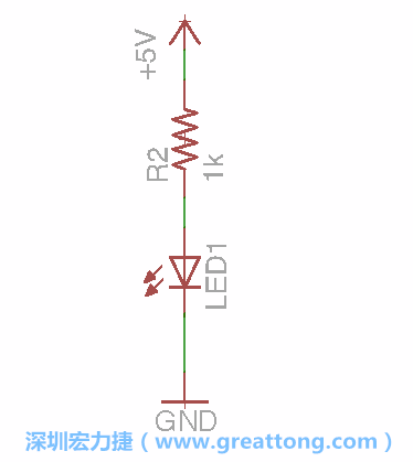 如圖所示放置一個(gè)開(kāi)關(guān)（switch）、10K電阻器（10k resistor）和0.1μF的電容（0.1μF capacitor），并把開(kāi)關(guān)的一端連到接地端上。