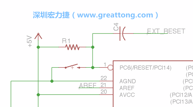 很多PCB設(shè)計(jì)者的設(shè)計(jì)不符合人體工學(xué)，他們使用很小的按鈕、不方便的元件配置和難以解讀的標(biāo)簽，千萬(wàn)不要變成這樣！這次我們的設(shè)計(jì)有一個(gè)大小合適的重置按鈕（reset button）和可以清楚辨認(rèn)是否已經(jīng)接上電源的LED指示燈。