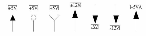 電源符號有下列幾種，可使用鍵盤 [Ctrl + Tab] 鍵切換：